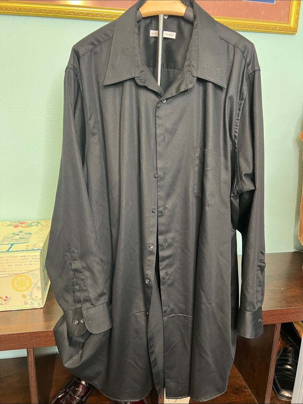 Geoffrey Beene Men's Black Long-Sleeve Dress Shirt